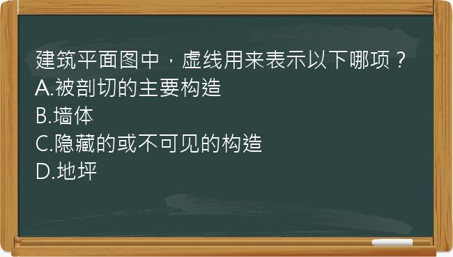 建筑平面图中，虚线用来表示以下哪项？