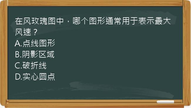 在风玫瑰图中，哪个图形通常用于表示最大风速？