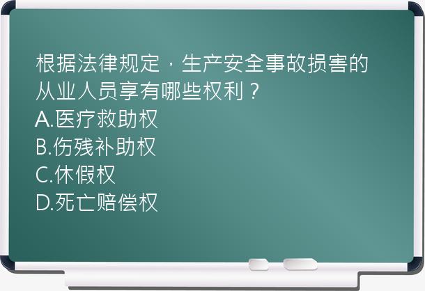 根据法律规定，生产安全事故损害的从业人员享有哪些权利？