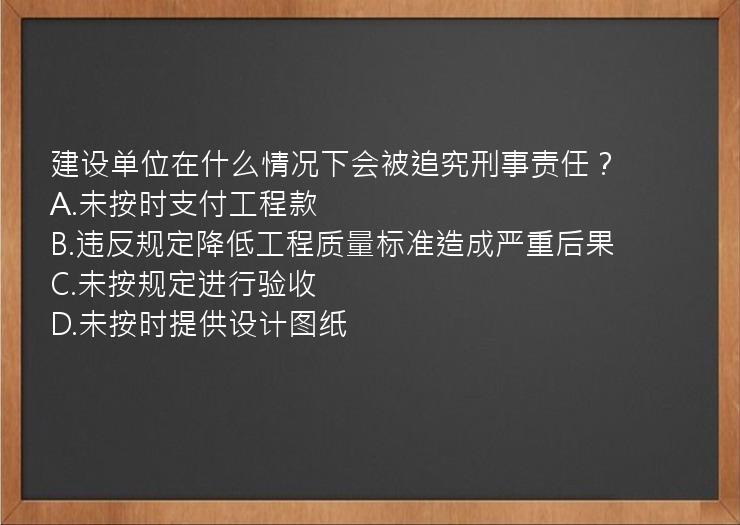 建设单位在什么情况下会被追究刑事责任？