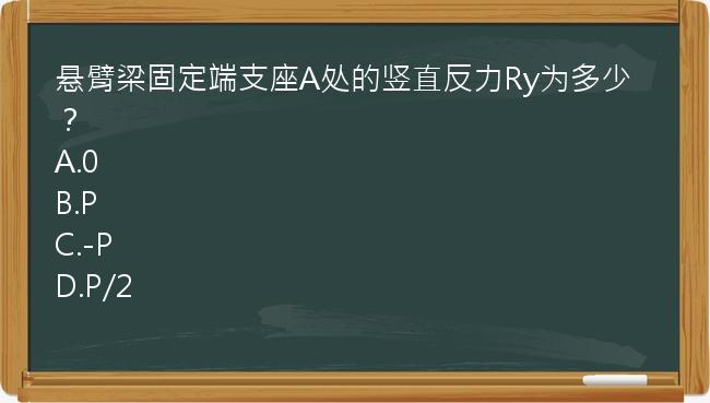 悬臂梁固定端支座A处的竖直反力Ry为多少？