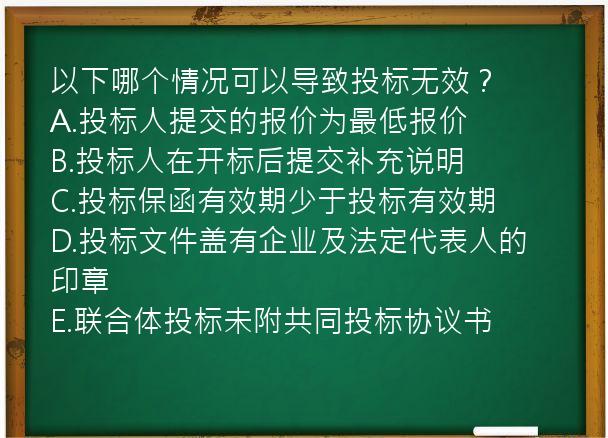 以下哪个情况可以导致投标无效？