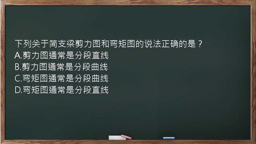 下列关于简支梁剪力图和弯矩图的说法正确的是？