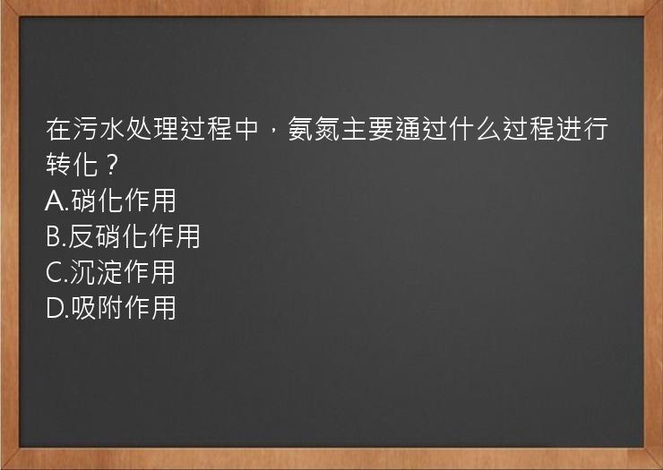 在污水处理过程中，氨氮主要通过什么过程进行转化？