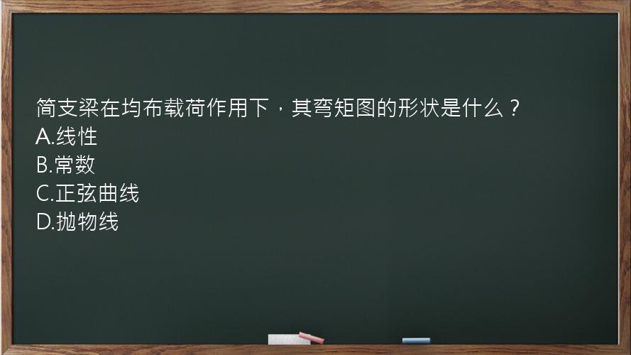 简支梁在均布载荷作用下，其弯矩图的形状是什么？