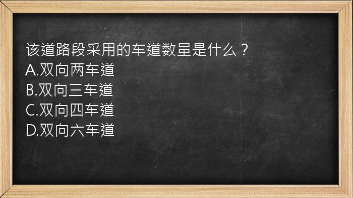 该道路段采用的车道数量是什么？