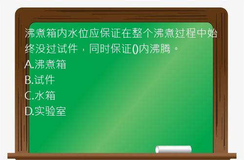 沸煮箱内水位应保证在整个沸煮过程中始终没过试件，同时保证()内沸腾。