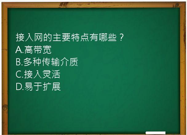 接入网的主要特点有哪些？