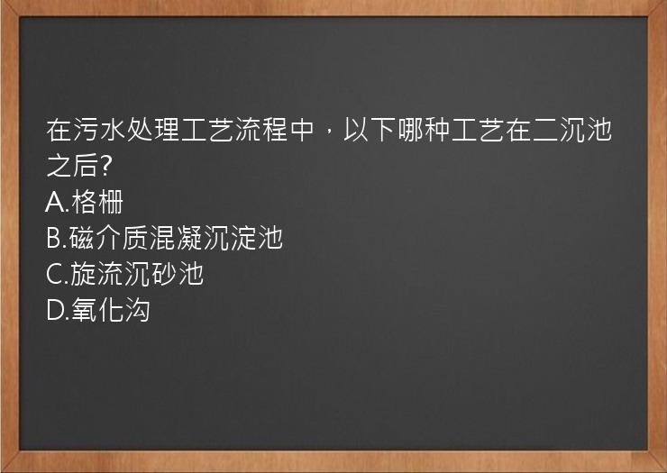 在污水处理工艺流程中，以下哪种工艺在二沉池之后?