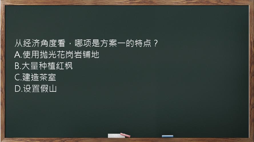 从经济角度看，哪项是方案一的特点？