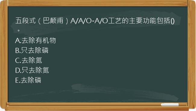 五段式（巴颠甫）A/A/O-A/O工艺的主要功能包括()。