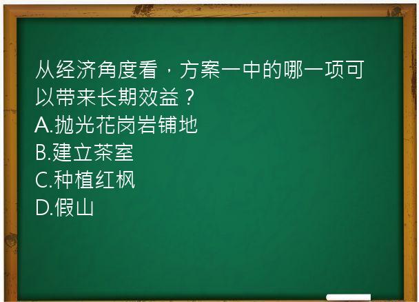 从经济角度看，方案一中的哪一项可以带来长期效益？