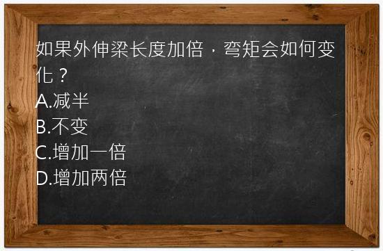 如果外伸梁长度加倍，弯矩会如何变化？