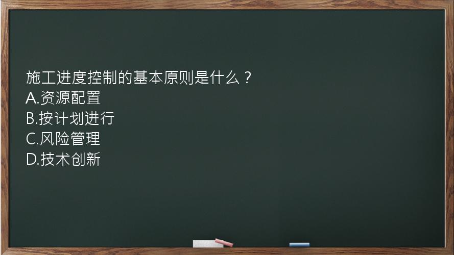 施工进度控制的基本原则是什么？