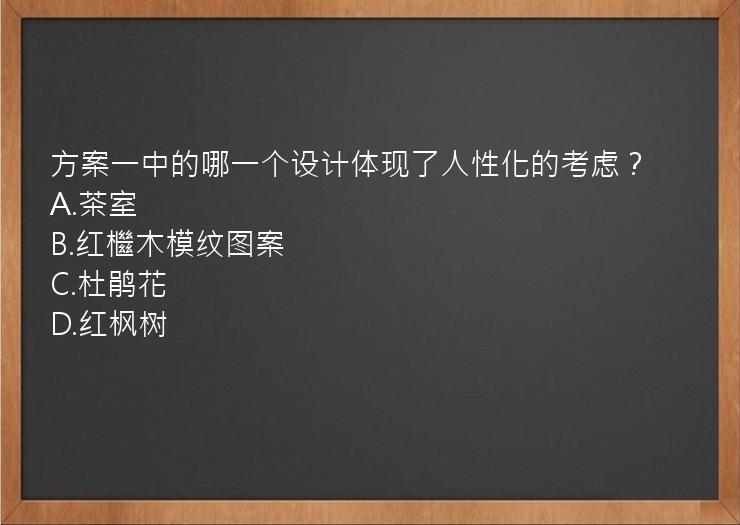 方案一中的哪一个设计体现了人性化的考虑？