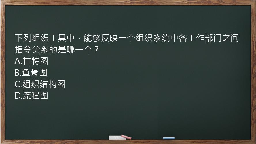 下列组织工具中，能够反映一个组织系统中各工作部门之间指令关系的是哪一个？