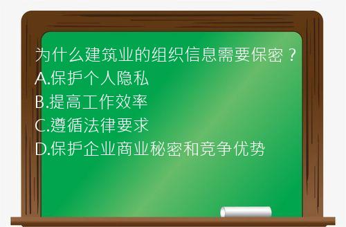 为什么建筑业的组织信息需要保密？