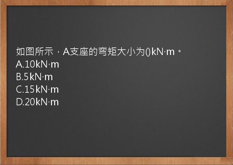 如图所示，A支座的弯矩大小为()kN·m。