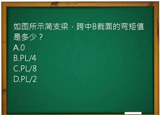 如图所示简支梁，跨中B截面的弯矩值是多少？