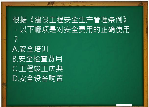 根据《建设工程安全生产管理条例》，以下哪项是对安全费用的正确使用？