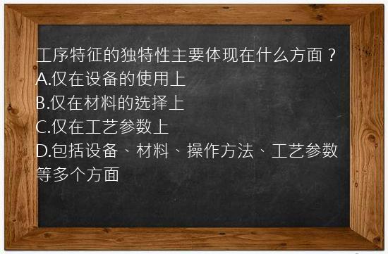 工序特征的独特性主要体现在什么方面？