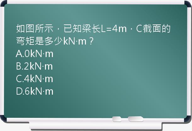 如图所示，已知梁长L=4m，C截面的弯矩是多少kN·m？