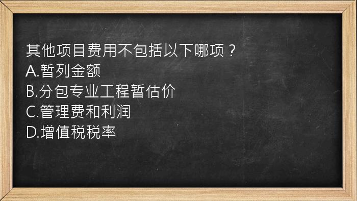 其他项目费用不包括以下哪项？