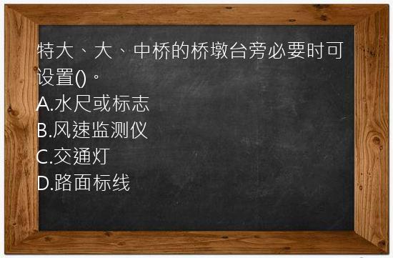 特大、大、中桥的桥墩台旁必要时可设置()。