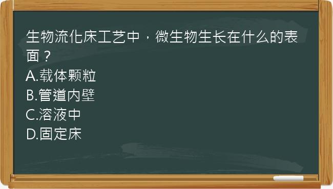 生物流化床工艺中，微生物生长在什么的表面？