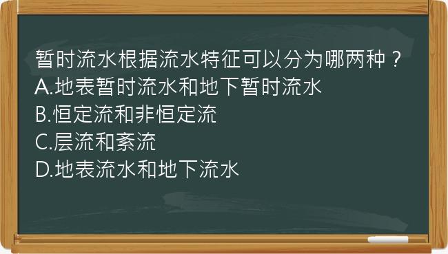 暂时流水根据流水特征可以分为哪两种？