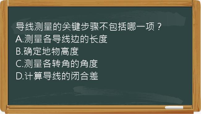 导线测量的关键步骤不包括哪一项？