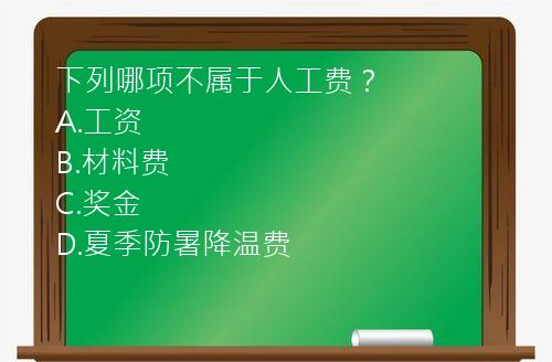 下列哪项不属于人工费？