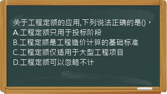 关于工程定额的应用,下列说法正确的是()。