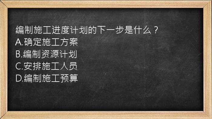 编制施工进度计划的下一步是什么？