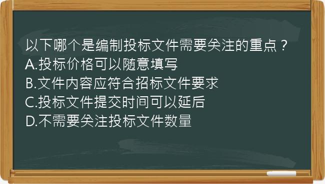 以下哪个是编制投标文件需要关注的重点？