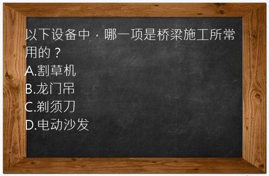 以下设备中，哪一项是桥梁施工所常用的？