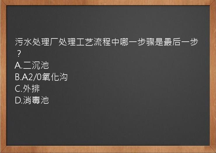 污水处理厂处理工艺流程中哪一步骤是最后一步？