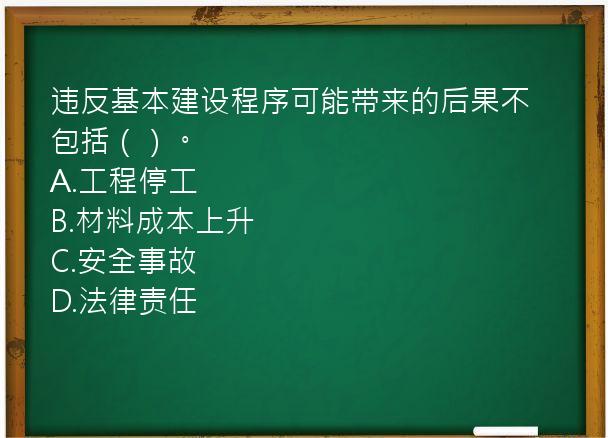 违反基本建设程序可能带来的后果不包括（）。