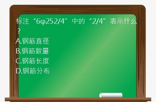 标注“6φ252/4”中的“2/4”表示什么？