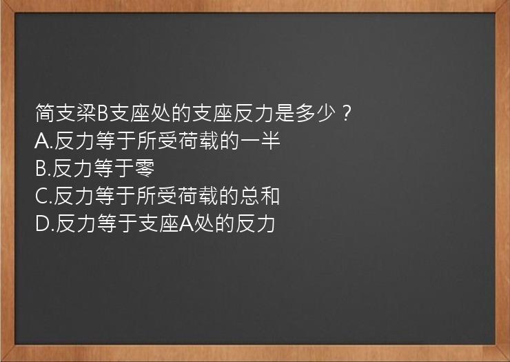 简支梁B支座处的支座反力是多少？