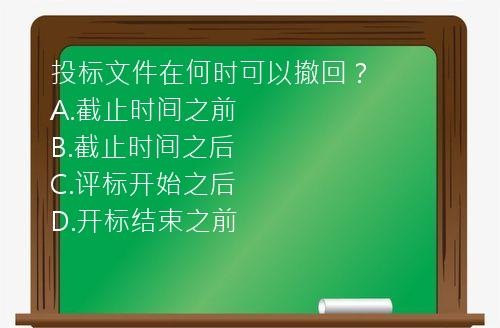 投标文件在何时可以撤回？