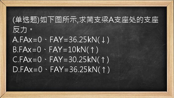 (单选题)如下图所示,求简支梁A支座处的支座反力。