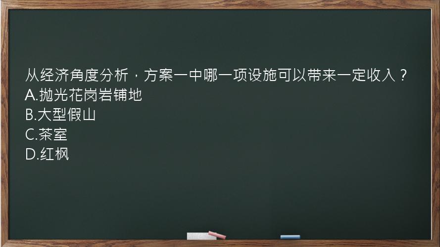 从经济角度分析，方案一中哪一项设施可以带来一定收入？