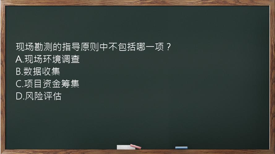 现场勘测的指导原则中不包括哪一项？