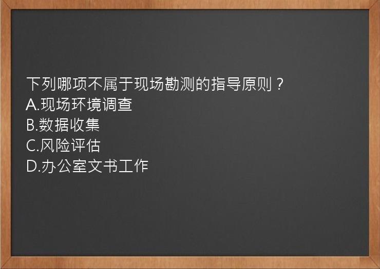 下列哪项不属于现场勘测的指导原则？