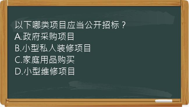 以下哪类项目应当公开招标？