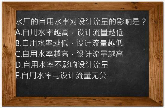 水厂的自用水率对设计流量的影响是？