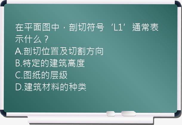 在平面图中，剖切符号‘L1’通常表示什么？