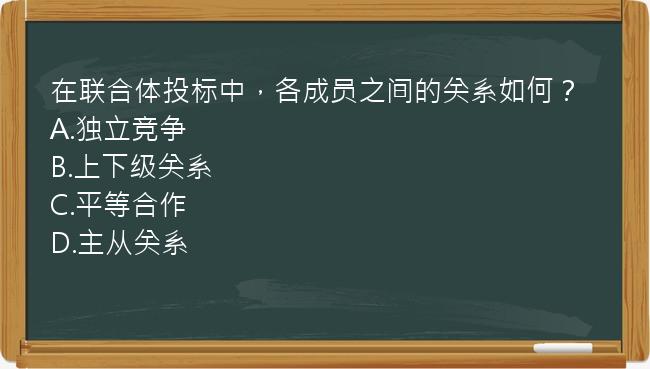 在联合体投标中，各成员之间的关系如何？