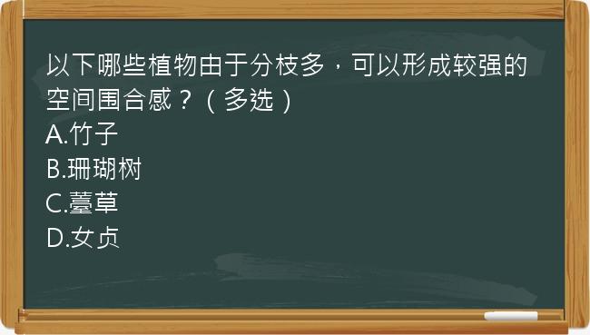 以下哪些植物由于分枝多，可以形成较强的空间围合感？（多选）